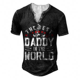 The Best Daddy In The World Father Dad Fathers Day T-S Men's Henley Button-Down 3D Print T-shirt - Thegiftio UK