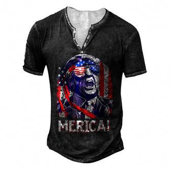 Trump Merica 4Th Of July Men Boys Kids Murica Men's Henley Button-Down 3D Print T-shirt - Thegiftio UK