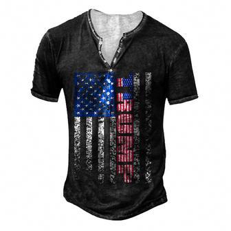 Trump Vintage Retro Distressed Usa American Flags 4Th July Men's Henley Button-Down 3D Print T-shirt - Thegiftio UK