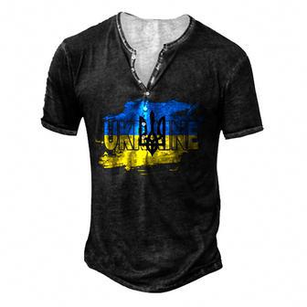 Ukraine Ukrainian Flag Ukrainians Gift Men's Henley Button-Down 3D Print T-shirt - Thegiftio UK