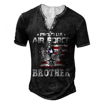 Us Air Force Proud Brother -Proud Air Force Brother Father Men's Henley Button-Down 3D Print T-shirt - Thegiftio UK