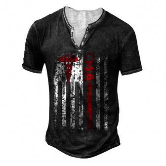 Vintage Cma Certified Medical Assistant Usa Flag Men's Henley Button-Down 3D Print T-shirt - Thegiftio UK