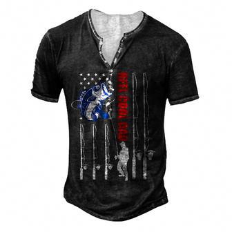 Vintage Fishing Dad Usa Flag Reel Cool Dad Fathers Day Gift Men's Henley Button-Down 3D Print T-shirt - Thegiftio UK