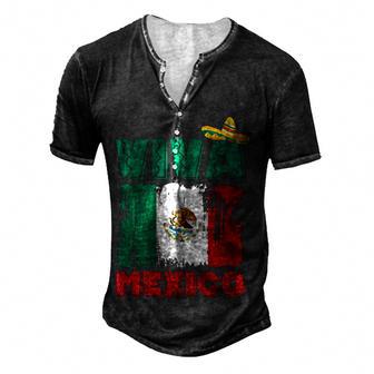 Viva Mexico Independence Day Mexican Flag Mexicano Mexicana Men's Henley Button-Down 3D Print T-shirt - Thegiftio UK