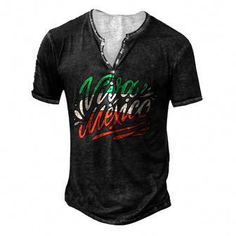 Viva Mexico Mexican Independence Day I Love Mexico Flag Men's Henley Button-Down 3D Print T-shirt - Thegiftio UK