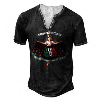 Viva Mexico Mexican Independence Mexican Flag 16Th September Men's Henley Button-Down 3D Print T-shirt - Thegiftio UK