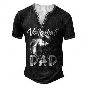 Volleyball Dad For Men Family Matching Volleyball Players Men's Henley Button-Down 3D Print T-shirt - Thegiftio UK