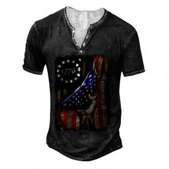We The People American History 1776 4Th Of July Us Usa Flag Men's Henley Button-Down 3D Print T-shirt - Thegiftio UK