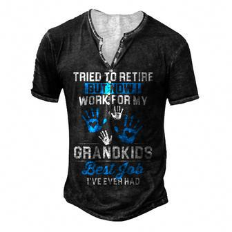 Work For My Grandkids Best Job Men's Henley T-Shirt - Seseable