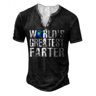 Worlds Greatest Farter Funny Happy Fathers Day Men's Henley Button-Down 3D Print T-shirt - Thegiftio UK