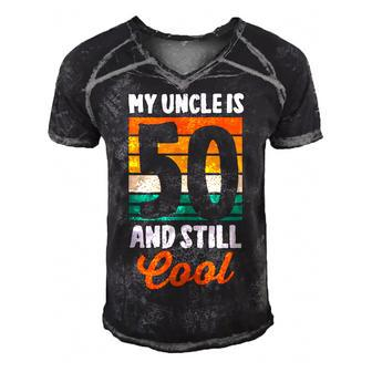 50Th Birthday 50 Years Old My Uncle Is 50 And Still Cool   Men's Short Sleeve V-neck 3D Print Retro Tshirt