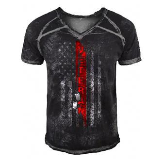 American Flag Veteran V2 Men's Short Sleeve V-neck 3D Print Retro Tshirt - Monsterry DE