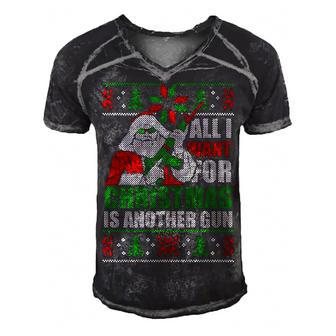 Another Gun For Christmas Men's Short Sleeve V-neck 3D Print Retro Tshirt