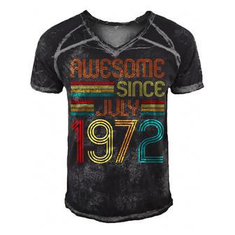 Awesome Since July 1972 Vintage 50Th Birthday 50 Years Old Men's Short Sleeve V-neck 3D Print Retro Tshirt - Seseable