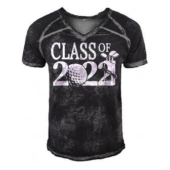 Class Of 2022 Graduation Senior Golf Golfer Player Gifts  Men's Short Sleeve V-neck 3D Print Retro Tshirt