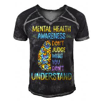 Dont Judge What You Dont Understand Mental Health Awareness  V2 Men's Short Sleeve V-neck 3D Print Retro Tshirt