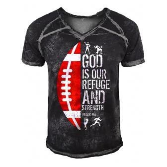 God Is Our Refuge & Strength Psalm 461 Jesus Football Gift  Men's Short Sleeve V-neck 3D Print Retro Tshirt