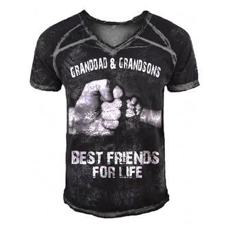 Granddad & Grandsons - Best Friends Men's Short Sleeve V-neck 3D Print Retro Tshirt - Seseable
