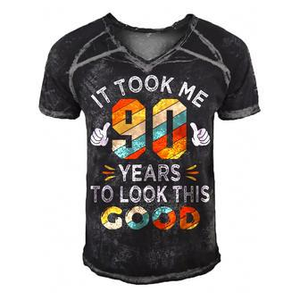 Happy 90Th Birthday Gifts Took Me 90 Years 90 Year Old Men's Short Sleeve V-neck 3D Print Retro Tshirt - Seseable