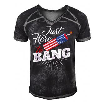 Im Just Here To Bang - Usa American Flag 4Th Of July Fourth Men's Short Sleeve V-neck 3D Print Retro Tshirt - Seseable
