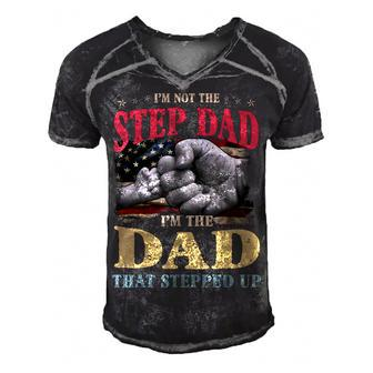 Im Not The Step Dad Im The Dad That Stepped Up Men's Short Sleeve V-neck 3D Print Retro Tshirt - Thegiftio UK