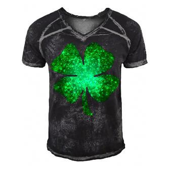 Irish Lucky Shamrock Green Four Leaf Clover St Patricks Day Men's Short Sleeve V-neck 3D Print Retro Tshirt - Thegiftio UK