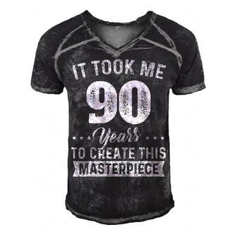 It Took Me 90 Years Masterpiece 90Th Birthday 90 Years Old Men's Short Sleeve V-neck 3D Print Retro Tshirt - Seseable