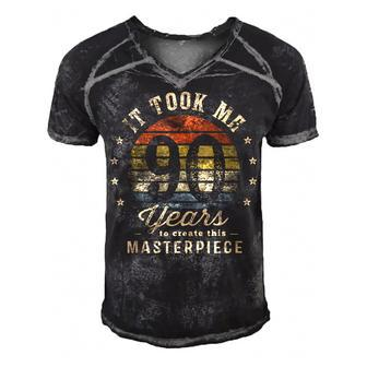 It Took Me 90 Years To Create This Masterpiece 90Th Birthday Men's Short Sleeve V-neck 3D Print Retro Tshirt | Seseable CA