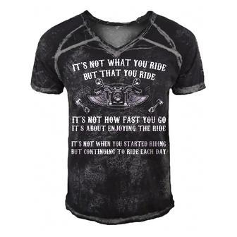 Its Not What You Ride But That You Ride Men's Short Sleeve V-neck 3D Print Retro Tshirt - Seseable