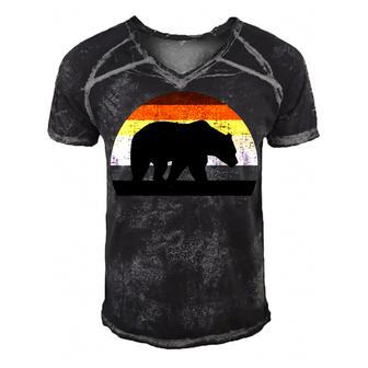 Lgbt Papa Mens Gay Pride Month Gay Bear Men's Short Sleeve V-neck 3D Print Retro Tshirt - Thegiftio UK