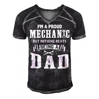Mechanic - Nothing Beats Being A Dad Men's Short Sleeve V-neck 3D Print Retro Tshirt - Seseable