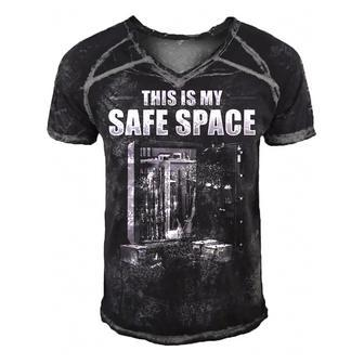 My Safe Space Men's Short Sleeve V-neck 3D Print Retro Tshirt - Seseable