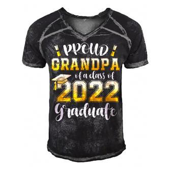 Proud Grandpa Of A Class Of 2022 Graduate Graduation 2022 V2 Men's Short Sleeve V-neck 3D Print Retro Tshirt - Thegiftio