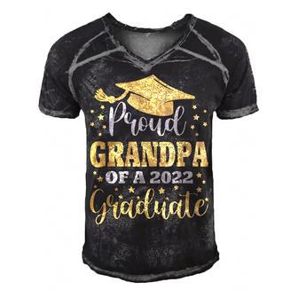 Proud Grandpa Of A Class Of 2022 Graduate Senior 22 Men's Short Sleeve V-neck 3D Print Retro Tshirt - Thegiftio