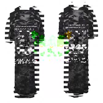 Shenanigans With My Gnomies St Patricks Day Gnome Shamrock  Men's Short Sleeve V-neck 3D Print Retro Tshirt
