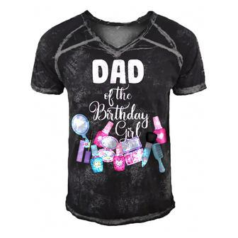 Spa Makeup Birthday Party Dad Of The Birthday Girl Manicure Men's Short Sleeve V-neck 3D Print Retro Tshirt - Seseable
