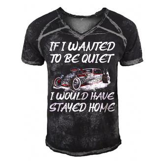 Stayed Home Men's Short Sleeve V-neck 3D Print Retro Tshirt - Seseable