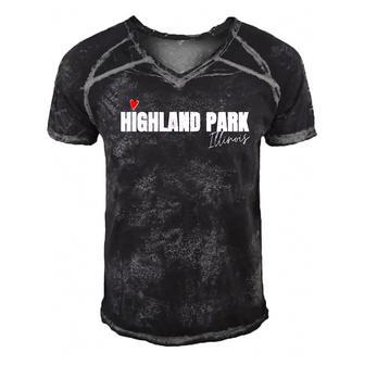 Strong Chicago Highland Park Illinois Shooting Men's Short Sleeve V-neck 3D Print Retro Tshirt - Seseable