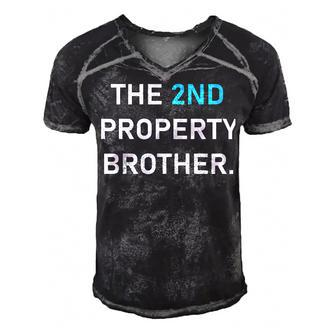 The 2Nd Property Brother Men's Short Sleeve V-neck 3D Print Retro Tshirt - Thegiftio UK