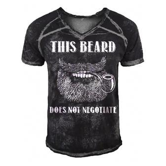This Beard Does Not Negotiate Men's Short Sleeve V-neck 3D Print Retro Tshirt - Seseable