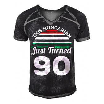 This Hungarian Just Turned 90 Hungary 90Th Birthday Gag Gift Men's Short Sleeve V-neck 3D Print Retro Tshirt - Seseable