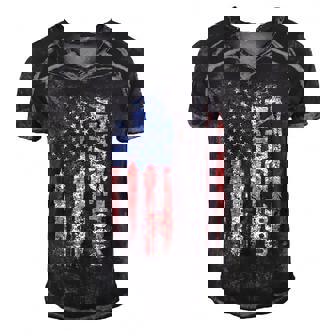 Vintage 1990 Usa American Flag 32 Years Old 32Nd Birthday  Men's Short Sleeve V-neck 3D Print Retro Tshirt