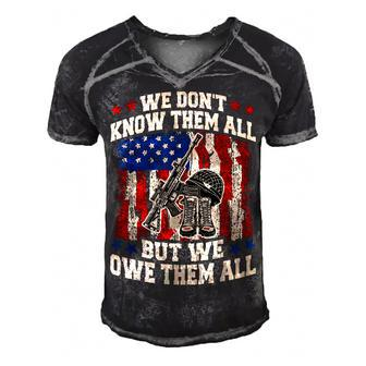 We Dont Know Them All But We Owe Them All 4Th Of July Men's Short Sleeve V-neck 3D Print Retro Tshirt - Seseable