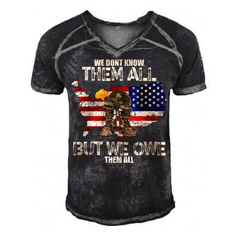 We Dont Know Them All But We Owe Them All Veterans Day Men's Short Sleeve V-neck 3D Print Retro Tshirt - Seseable