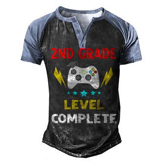 2022 2Nd Grade Graduation Gamers Second Grade Elementary Men's Henley Shirt Raglan Sleeve 3D Print T-shirt - Thegiftio UK