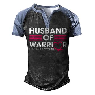 Husband Of A Warrior Breast Cancer Awareness Pink   Men's Henley Shirt Raglan Sleeve 3D Print T-shirt