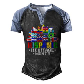 Happy National Hispanic Heritage Month Decoration Flags  Men's Henley Shirt Raglan Sleeve 3D Print T-shirt