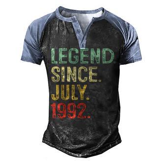 30 Years Old Gifts Legend Since July 1992 30Th Birthday Men Men's Henley Shirt Raglan Sleeve 3D Print T-shirt - Thegiftio UK