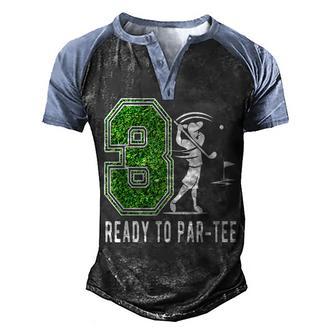3Rd Birthday Golfer Boy Three Year Old Golf Player Men's Henley Shirt Raglan Sleeve 3D Print T-shirt - Thegiftio UK