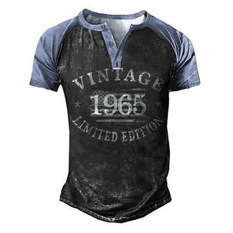 57 Years Old Vintage 1965 Us Flag 57Th Birthday Anniversary Men's Henley Shirt Raglan Sleeve 3D Print T-shirt - Thegiftio UK